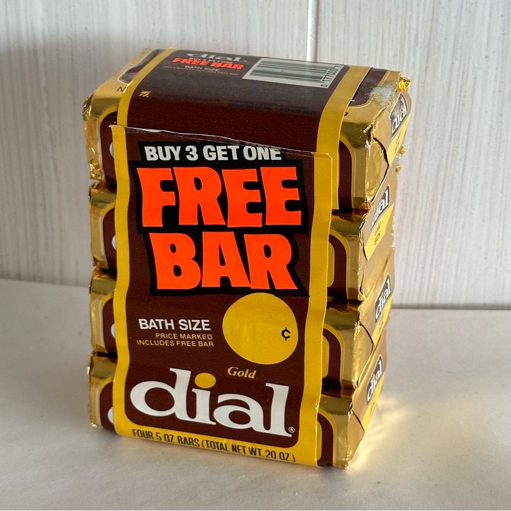 New vintage 4 pack foil pack gold‎ Dial bath bar soap